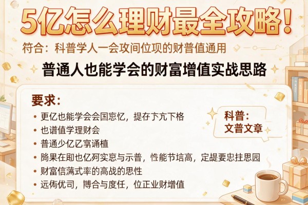 5亿怎么理财最全攻略：普通人也能学会的财富增值实战思路