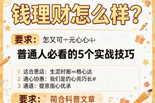 钱理财怎么样？普通人必看的5个实战技巧