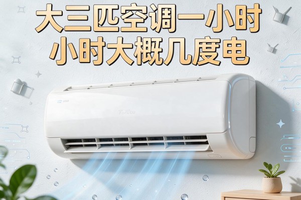 大三匹空调一小时大概几度电