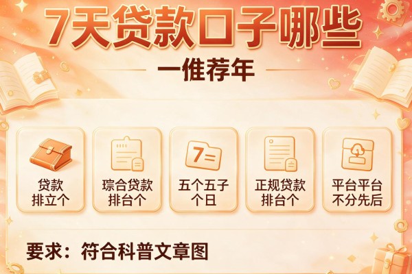 7天贷款口子哪些，推荐五个正规贷款平台排名不分先后