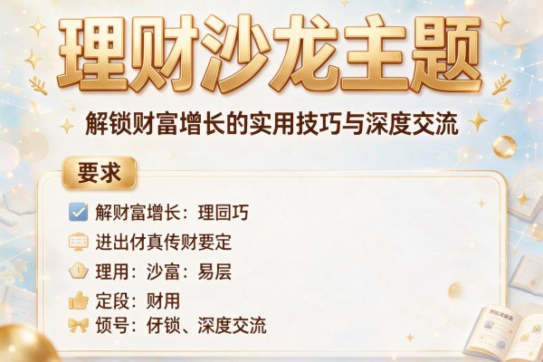 理财沙龙主题：解锁财富增长的实用技巧与深度交流