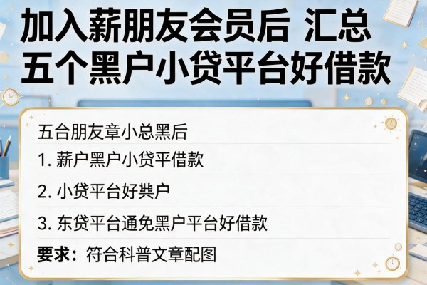 加入薪朋友会员后，汇总五个黑户小贷平台好借款