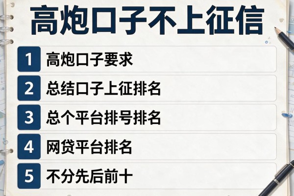 高炮口子不上征信，总结五个网贷平台排名不分先后前十