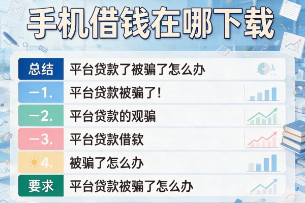 手机借钱在哪下载，总结五个平台贷款被骗了怎么办