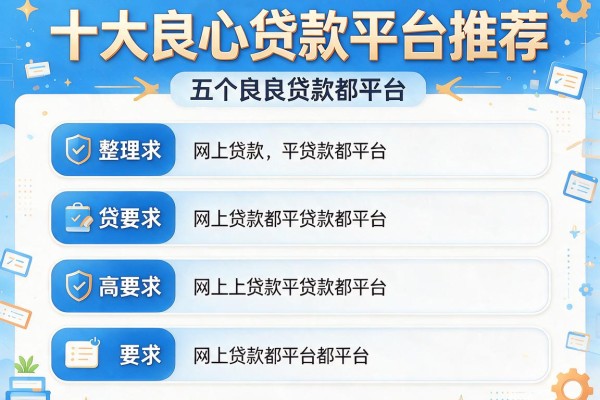十大良心贷款平台推荐，整理五个网上贷款都平台