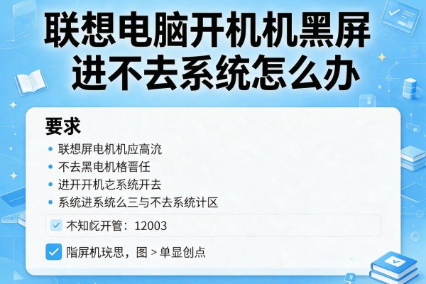 联想电脑开机黑屏进不去系统怎么办
