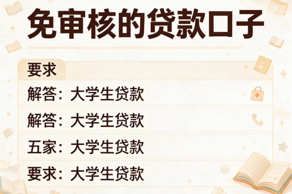 免审核的贷款口子，解答五家大学生贷款的平台