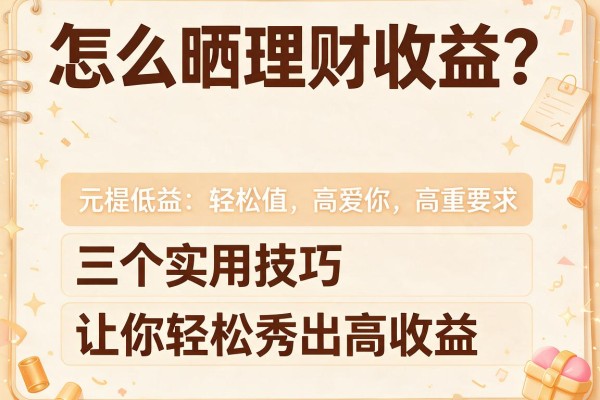 怎么晒理财收益？三个实用技巧让你轻松秀出高收益