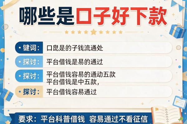 哪些是口子好下款，探讨五款平台借钱容易通过不看征信