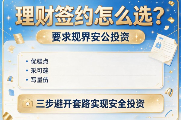 理财签约怎么选？三步避开套路实现安全投资