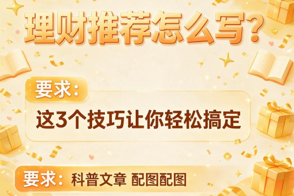 理财推荐怎么写？这3个技巧让你轻松搞定