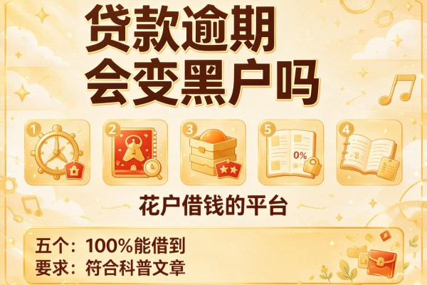 贷款逾期会变黑户吗，推荐五个花户借钱的平台100%能借到
