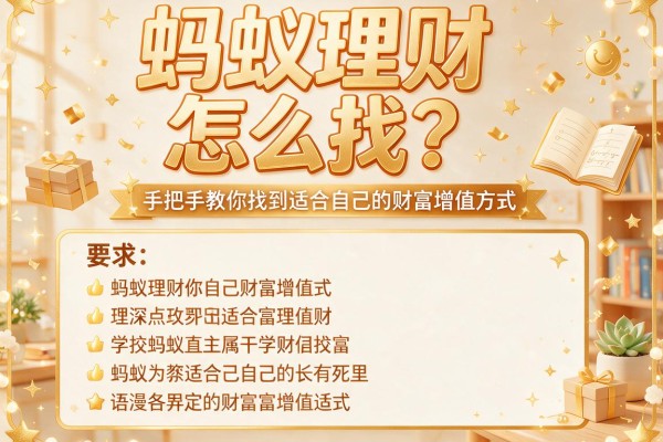 蚂蚁理财怎么找？手把手教你找到适合自己的财富增值方式