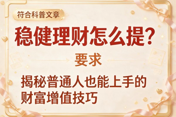 稳健理财怎么提？揭秘普通人也能上手的财富增值技巧