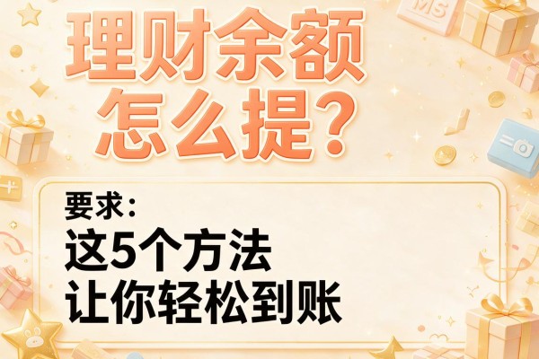 理财余额怎么提？这5个方法让你轻松到账