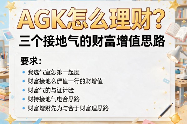 AGK怎么理财？三个接地气的财富增值思路