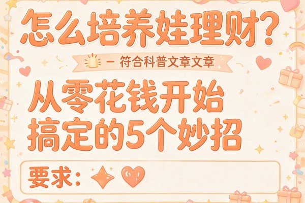 怎么培养娃理财？从零花钱开始搞定的5个妙招