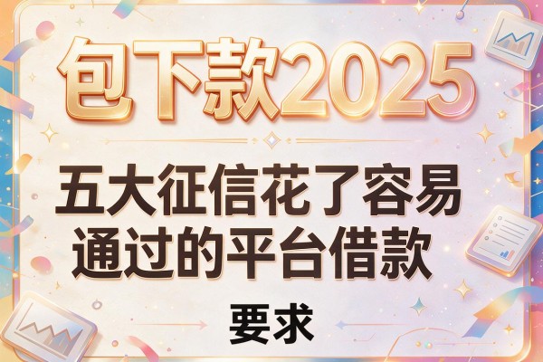 包下款2025，五大征信花了容易通过的平台借款