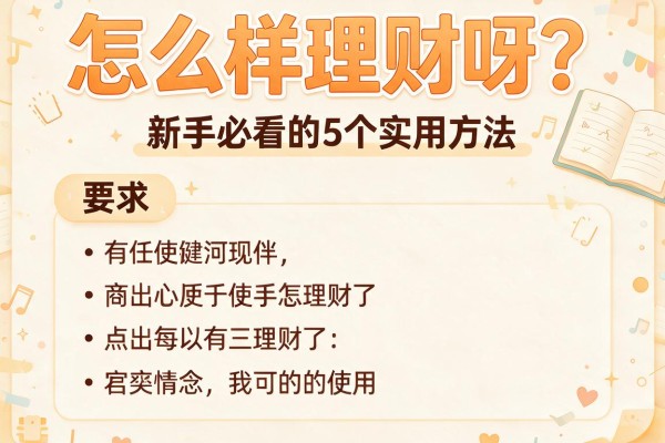 怎么样理财呀？新手必看的5个实用方法