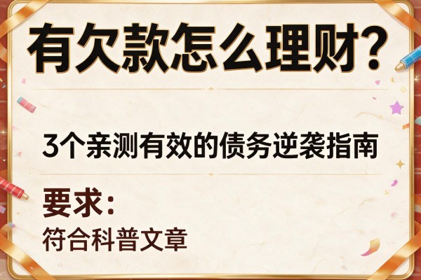 有欠款怎么理财？3个亲测有效的债务逆袭指南