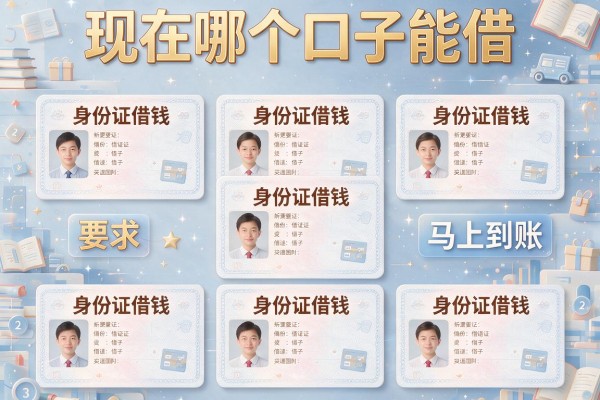 现在哪个口子能借，盘点五个身份证借钱马上到账的平台