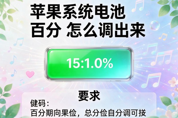 苹果系统电池百分比怎么调出来