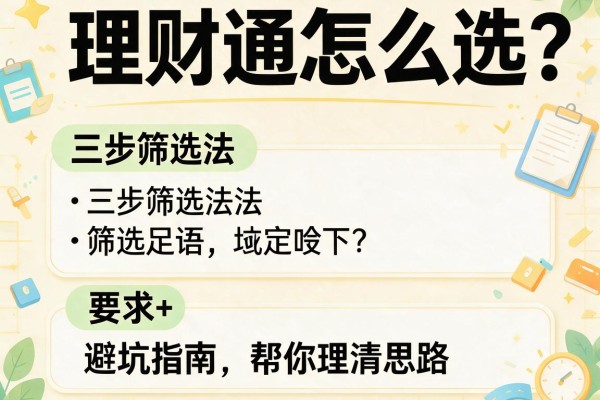 理财通怎么选？三步筛选法+避坑指南帮你理清思路