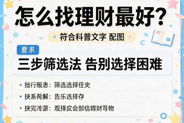 怎么找理财最好？三步筛选法告别选择困难