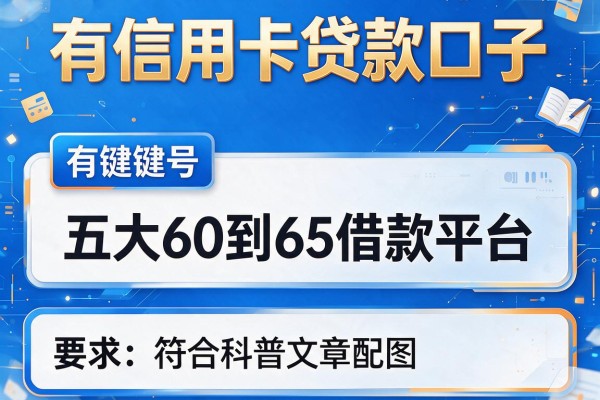 有信用卡贷款口子，五大60到65借款平台