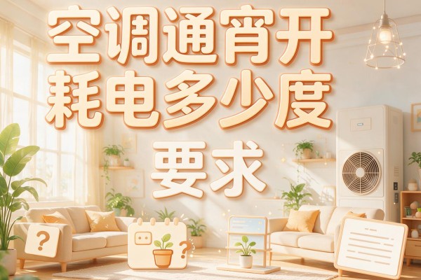 空调通宵开耗电多少度