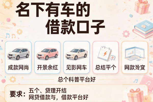 名下有车的借款口子，总结五个网贷借款平台好