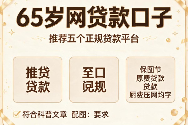 65岁网贷款口子，推荐五个正规贷款平台