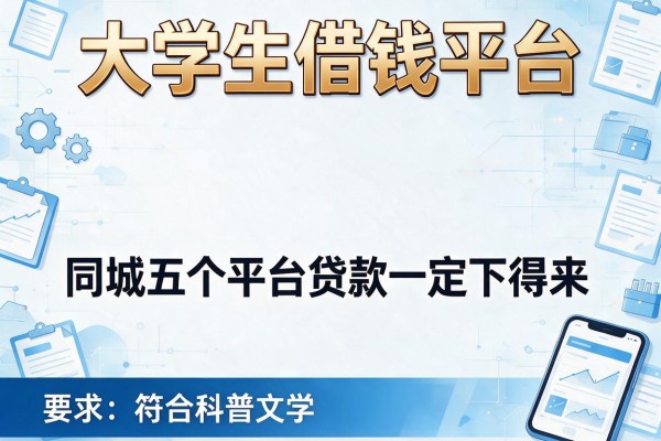 大学生借钱平台，同城五个平台贷款一定下得来