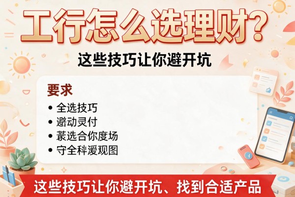 工行怎么选理财？这些技巧让你避开坑、找到合适产品