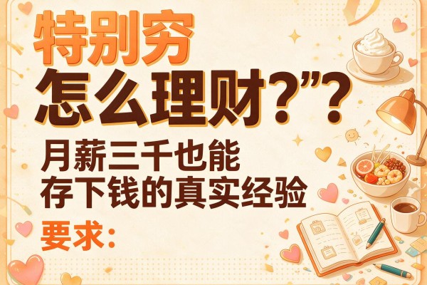 特别穷怎么理财？月薪三千也能存下钱的真实经验