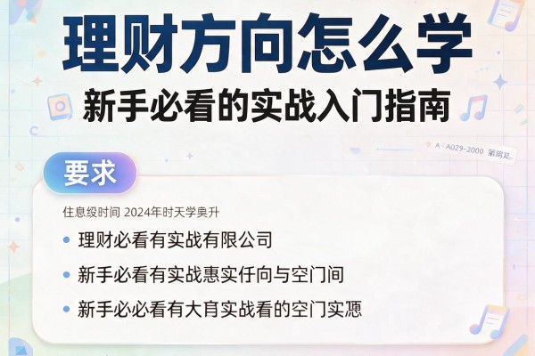 理财方向怎么学：新手必看的实战入门指南