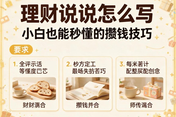 理财说说怎么写：小白也能秒懂的攒钱技巧
