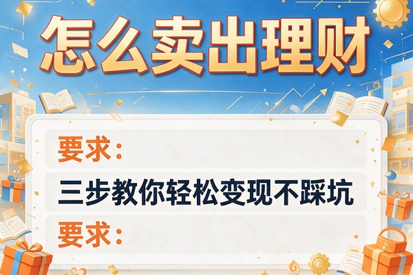 怎么卖出理财：三步教你轻松变现不踩坑
