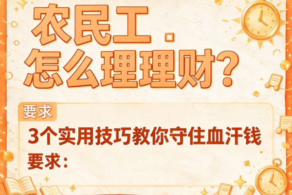 农民工怎么理财？3个实用技巧教你守住血汗钱