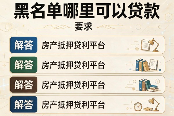黑名单哪里可以贷款，解答五家房产抵押贷款平台