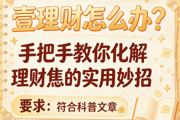 壹理财怎么办？手把手教你化解理财焦虑的实用妙招