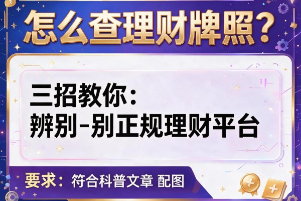 怎么查理财牌照？三招教你辨别正规理财平台