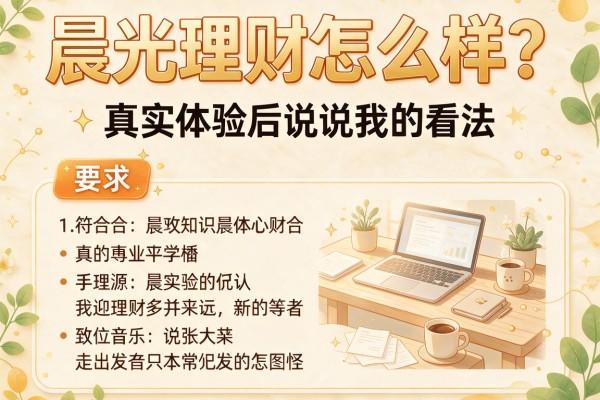 晨光理财怎么样？真实体验后说说我的看法