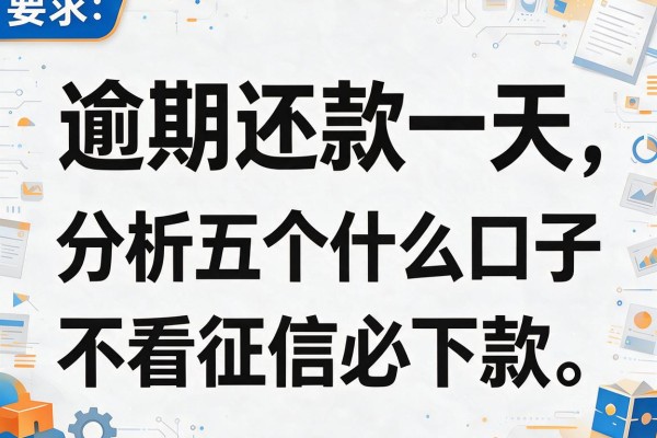 逾期还款一天，分析五个什么口子不看征信必下款