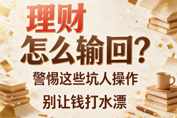 理财怎么输回？警惕这些坑人操作，别让钱打水漂