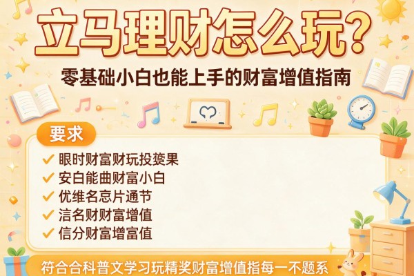 立马理财怎么玩？零基础小白也能上手的财富增值指南