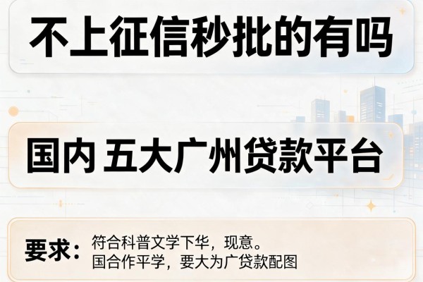 不上征信秒批的有吗，国内五大广州贷款平台