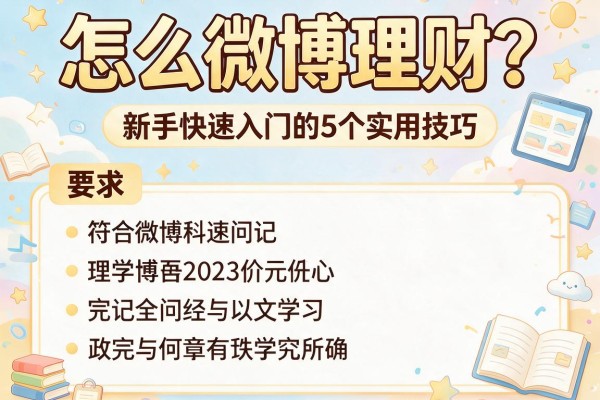 怎么微博理财？新手快速入门的5个实用技巧