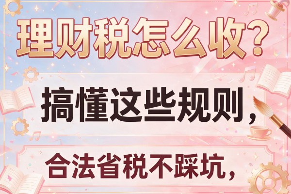 理财税怎么收？搞懂这些规则，合法省税不踩坑！