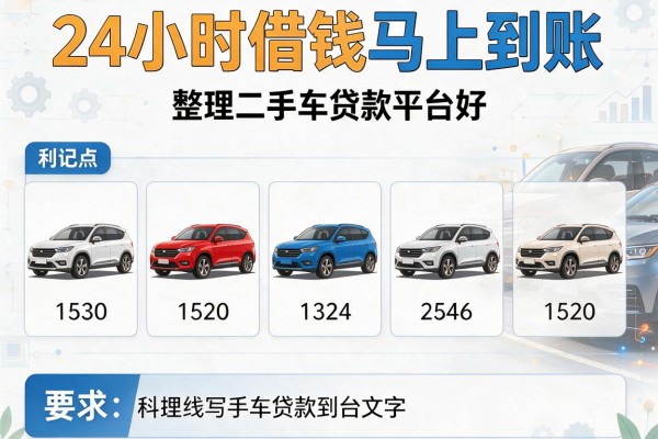 24小时借钱马上到账，整理五个二手车贷款平台好